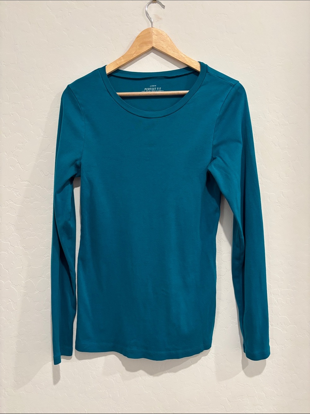 J. Crew Long Sleeve Tee in Teal Blue-Green